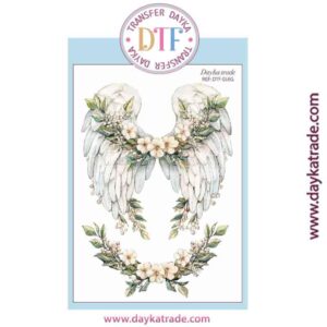 DTF-016 TRANSFERENCIA TEXTIL CON DIBUJO DE ALAS CON FLORES
