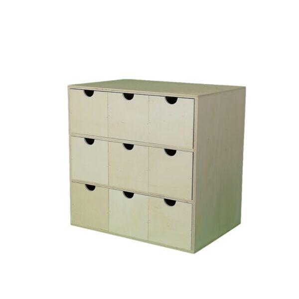 Caja 9 cajones cuadrada.
