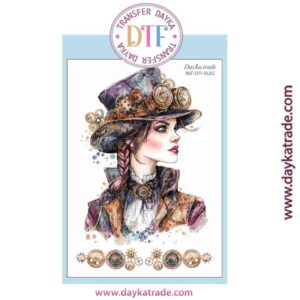 DTF-012 TRANSFERENCIA TEXTIL CON DIBUJO DE CHICA STEAMPUNK