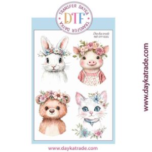 DTF-032 TRANSFERENCIA TEXTIL CON DIBUJOS DE ANIMALES