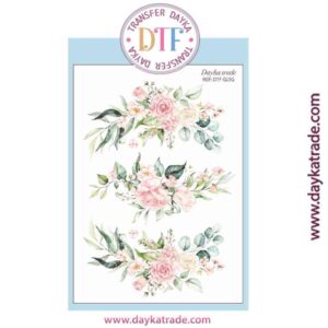 DTF-025 TRANSFERENCIA TEXTIL CON DIBUJOS DE FLORES