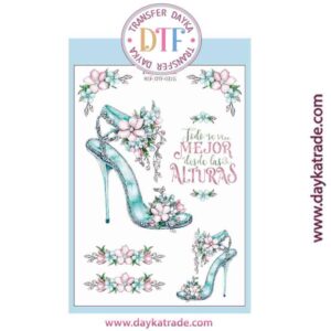 DTF-031 TRANSFERENCIA TEXTIL CON DIBUJOS DE SANDALIA DE TACÓN