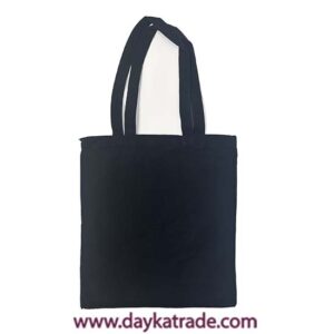 BOL-0006 TOTE BAG TELA SACO NEGRA .  Tote bag de tela saco negra sin cremallera