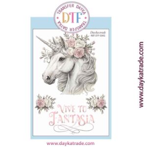 DTF-036 TRANSFERENCIA TEXTIL CON DIBUJOS DE UNICORNIO