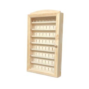 Vitrina dedales. Capacidad 64 dedales. En madera de pino. En crudo.