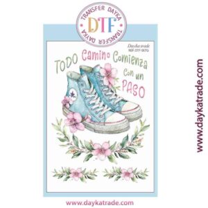 DTF-007 TRANSFERENCIA TEXTIL CON DIBUJO DE ZAPATILLAS AZULES