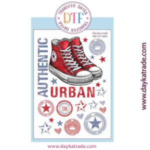 DTF-008 TRANSFERENCIA TEXTIL CON DIBUJO DE ZAPATILLAS ROJAS